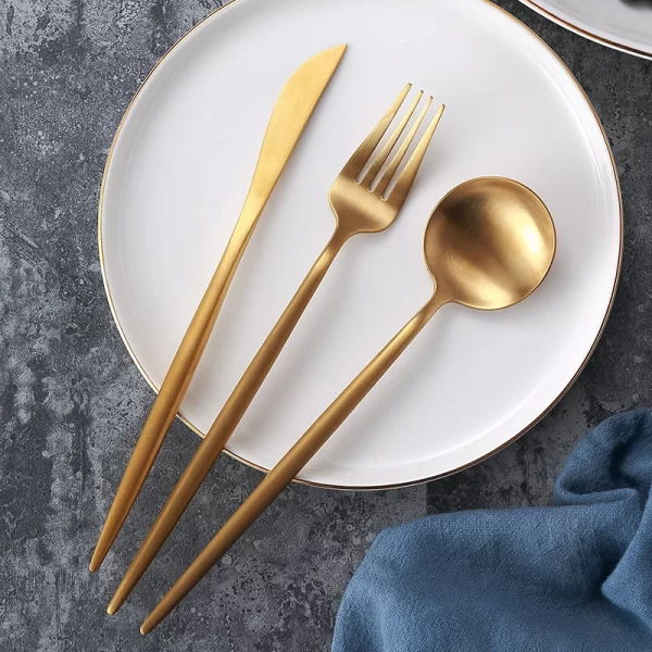 matte gold flatware wholesale