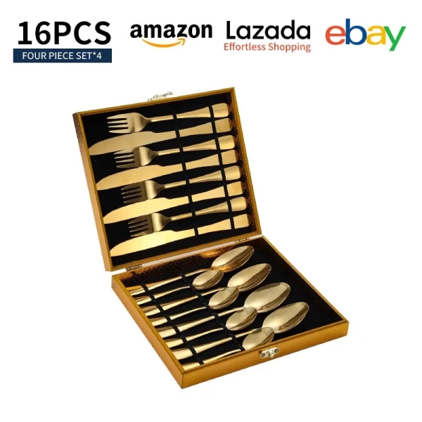 gold flatware set wholesale